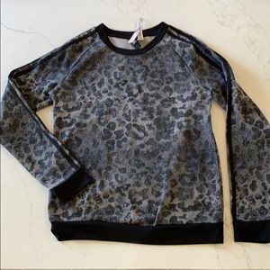 Adidas black and grey leopard print sweater